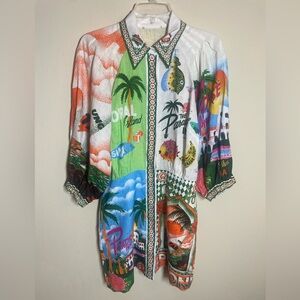Alemias | Dresses | Alemais Paradiso Printed Linen Mini Dress | Poshmark
